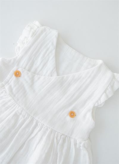 Organik Kury Müslin Elbise Beyaz