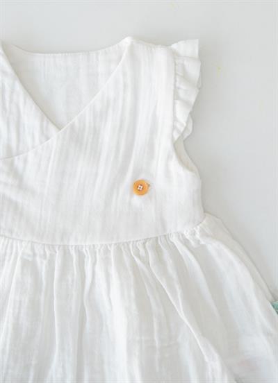 Organik Kury Müslin Elbise Beyaz