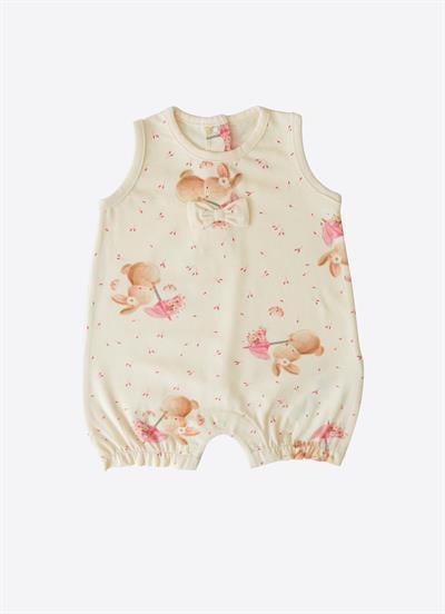 Organik Leomi Şort Tulum Natural