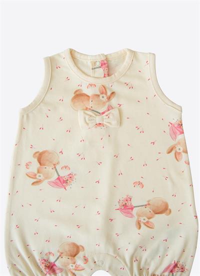 Organik Leomi Şort Tulum Natural