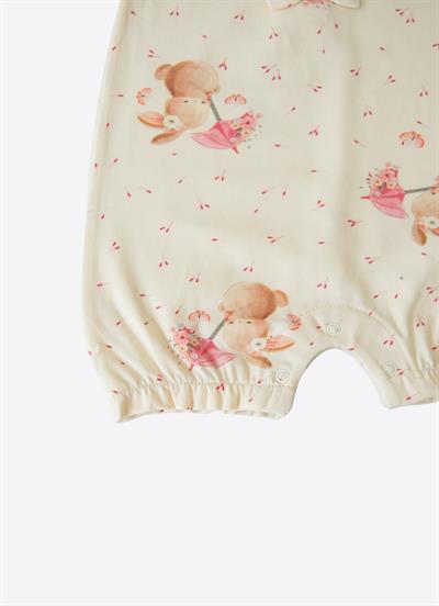 Organik Leomi Şort Tulum Natural