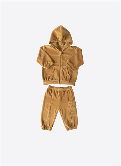 Organik Letonya Kadife 2li Takım Hardal