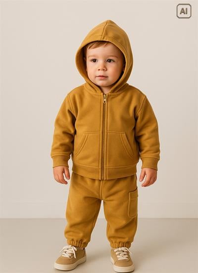 Organik Letonya Kadife 2li Takım Hardal