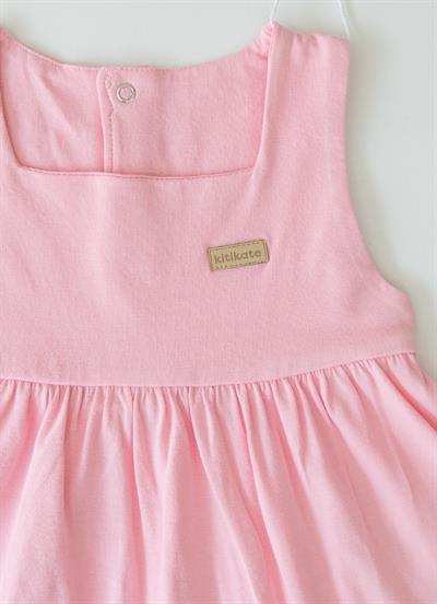 Organik Limo Çocuk Elbise Koyu Pembe