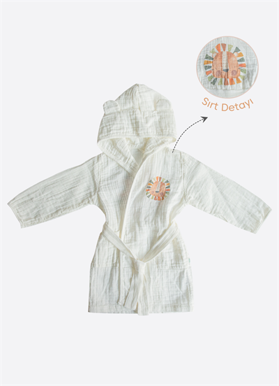 Organik Lion Müslin Bornoz Ekru