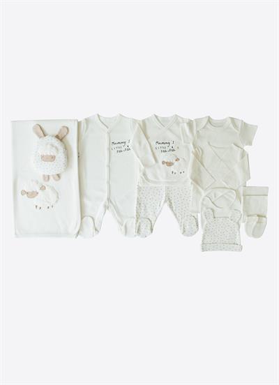 Organik Little Baabaa 12li Hastane Çıkış Seti Ekru