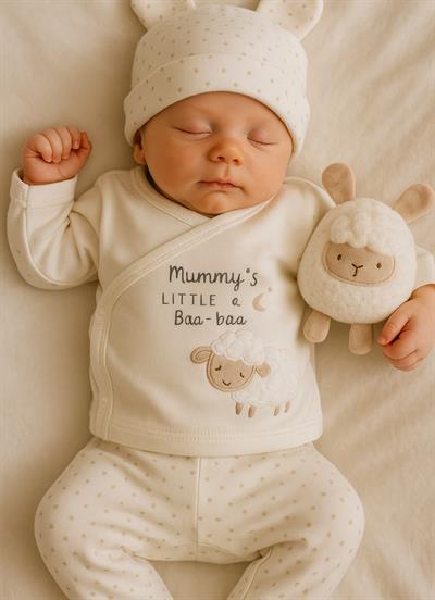 Organik Little Baabaa 12li Hastane Çıkış Seti Ekru