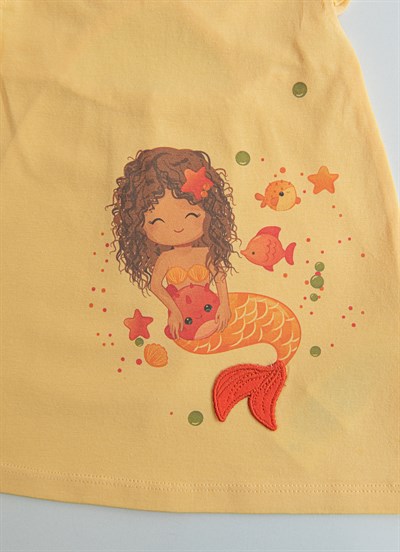 Organik Little Marmaid Elbise Sarı