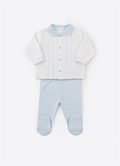 Organik Marco 2li Pijama Takımı Mavi