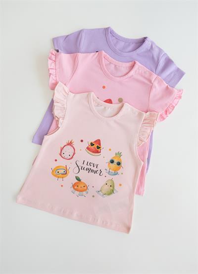 Organik Mira 3lü T-Shirt Çok Renkli