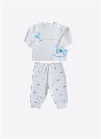 Organik My Toy Omuzdan Patlı  2li Takım Mavi