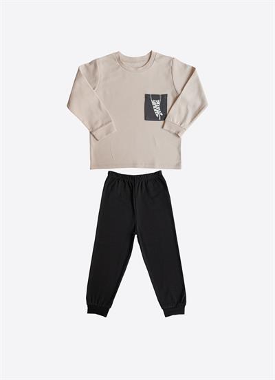 Organik Myron 2li Pijama Takımı Siyah