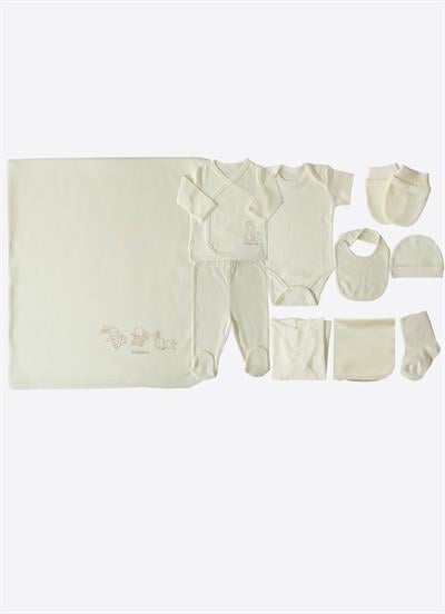 Organik New Basic 10lu Hastane Çıkış Seti Ekru