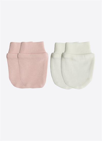 Organik New Basic 2li Eldiven Ekru-Pembe