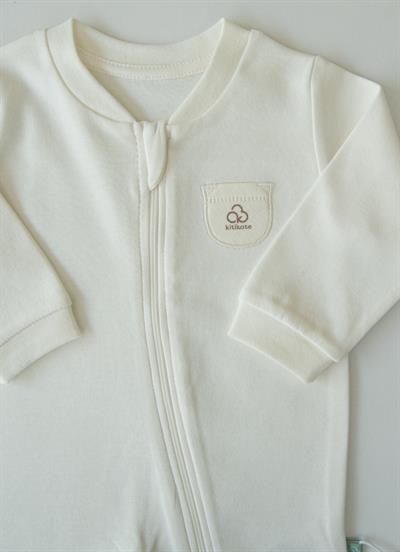 Organik New Basic Fermuarlı Tulum Ekru