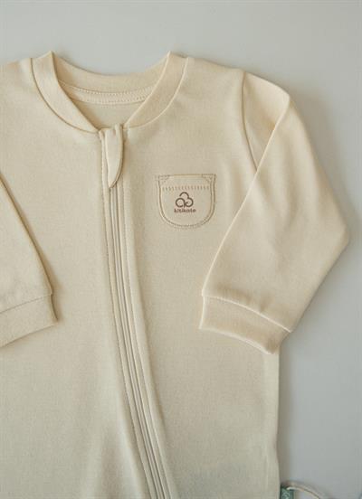 Organik New Basic Fermuarlı Tulum Natural