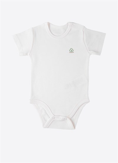 Organik New Basic Kısa Kol Body Bebek Boy Ekru