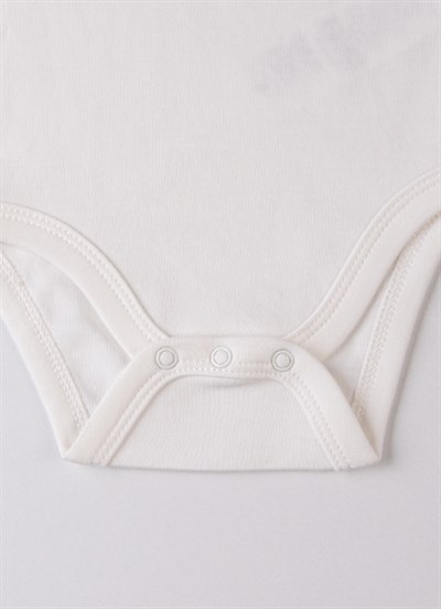 Organik New Basic Kısa Kol Body Bebek Boy Ekru
