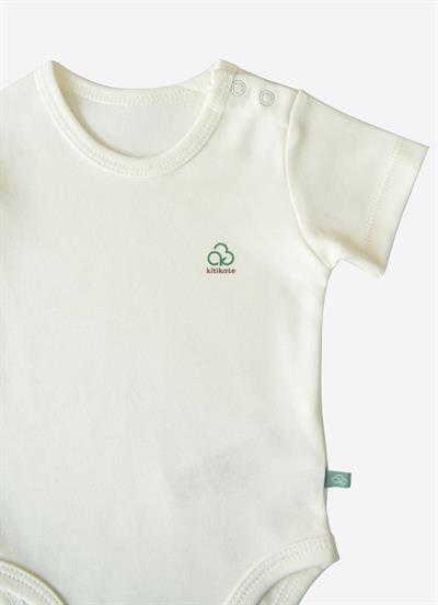Organik New Basic Kısa Kol Body Çocuk Boy Ekru