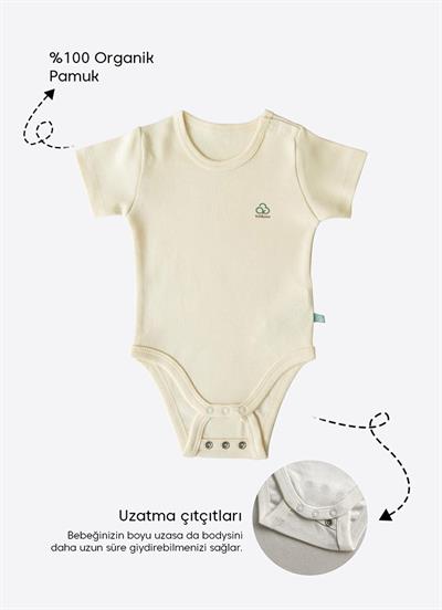 Organik New Basic Uzayan Kısa Kol Body Natural