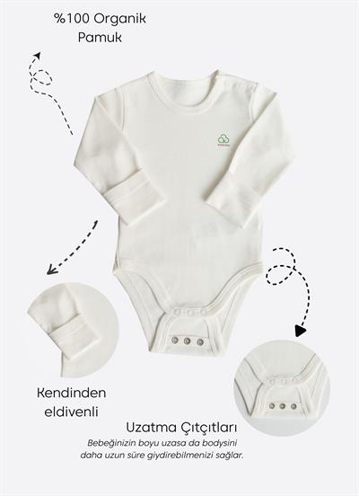 Organik New Basic Uzayan Uzun Kol Body Ekru
