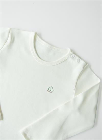 Organik New Basic Uzun Kol Çocuk Boy Body Ekru