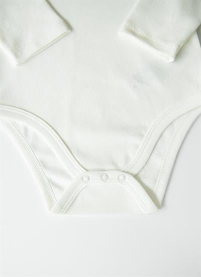 Organik New Basic Uzun Kol Çocuk Boy Body Ekru