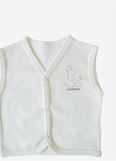 Organik New Basic Yelek Ekru