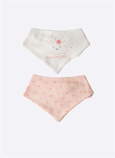 Organik New Dreams 2li Üçgen Önlük Pembe Kalp