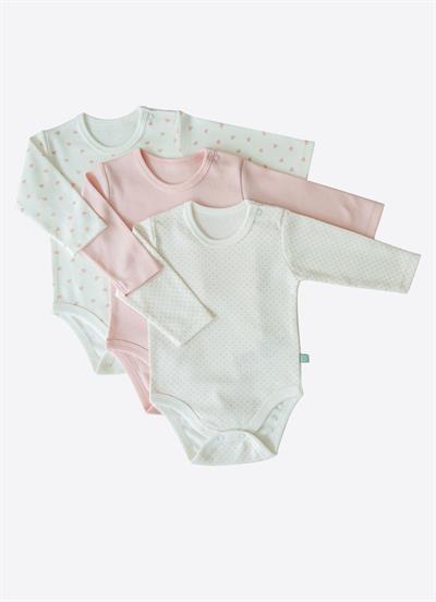 Organik New Dreams 3lü Uzun Kol Body Pembe