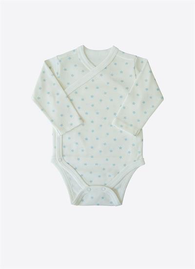 Organik New Dreams 3lü Uzun Kol Kruvaze Body Mavi