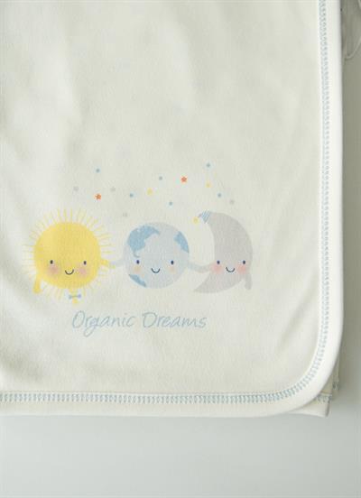 Organik New Dreams Çift Kat Battaniye Mavi