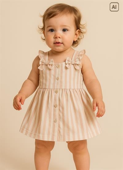 Organik Noami Elbise Bej