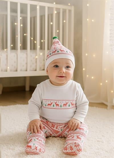 Organik Nordic 3lü Takım Kırmızı