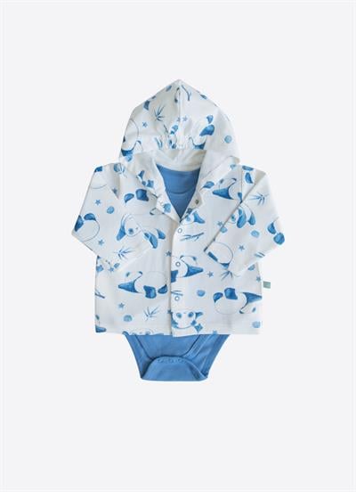 Organik Panda 3lü Set Mavi