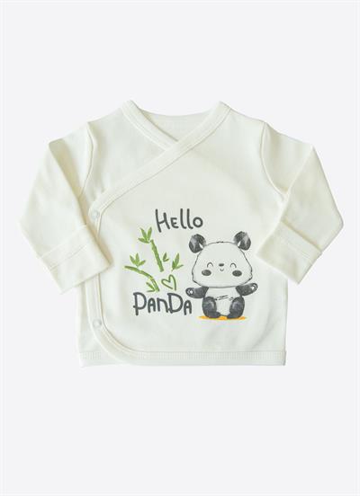 Organik Panda 4lü Zıbın Set Ekru