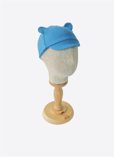 Organik Papağan Şapka Saks Mavi