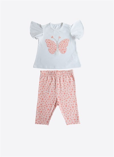 Organik Pink Butterfly 2li Takım Pembe