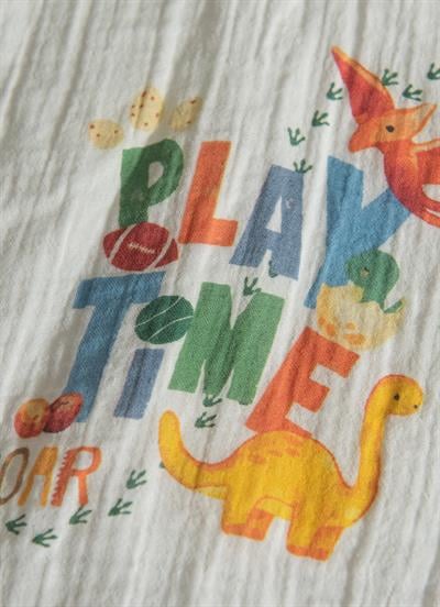 Organik Play Time Müslin Panço Bornoz Beyaz