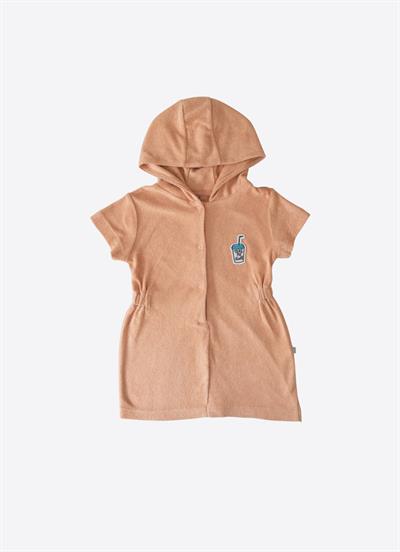 Organik Premium Kız Havlu Plaj Elbisesi Tarçın