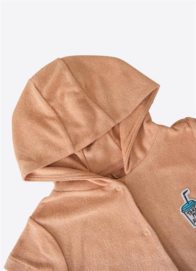 Organik Premium Kız Havlu Plaj Elbisesi Tarçın