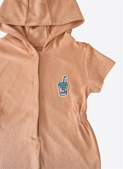 Organik Premium Kız Havlu Plaj Elbisesi Tarçın