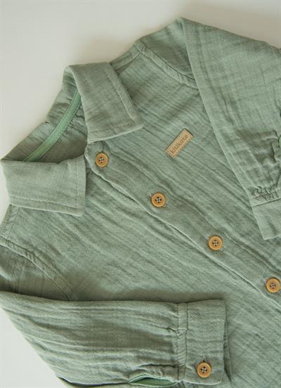 Organik Puka Gömlek Yeşil