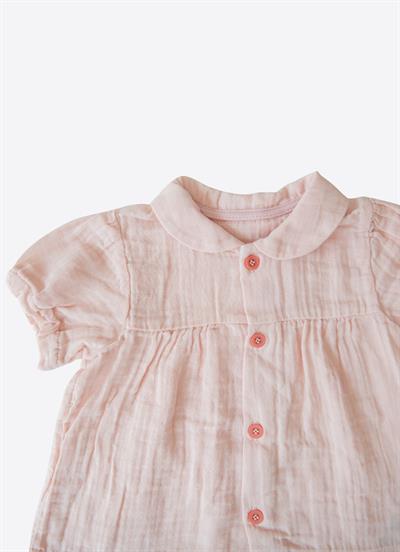 Organik Rita Müslin Topdonlu 2li Takım Pembe