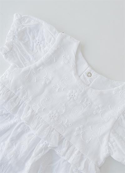 Organik Rita Saç Bantlı Şort Tulum Beyaz