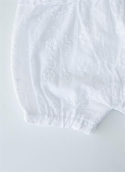 Organik Rita Saç Bantlı Şort Tulum Beyaz