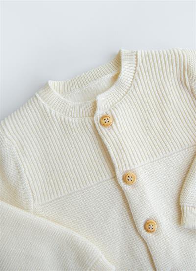 Organik Rosy Triko Hırka Natural