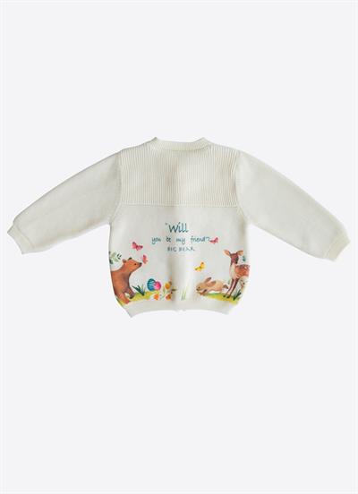 Organik Rosy Triko Hırka Natural