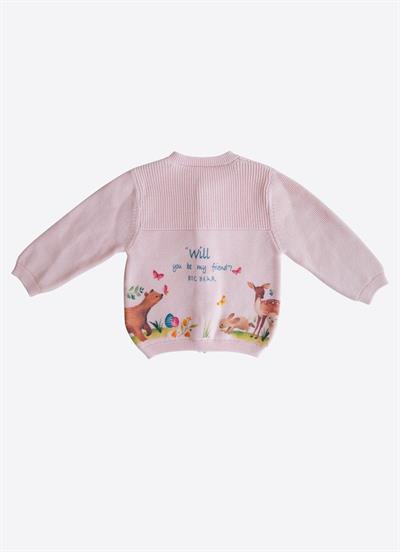 Organik Rosy Triko Hırka Pembe