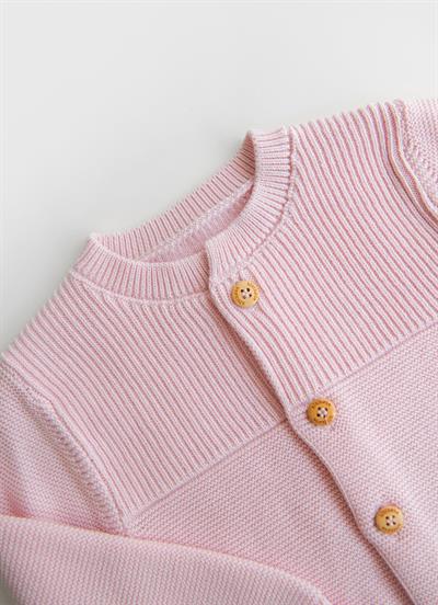 Organik Rosy Triko Hırka Pembe